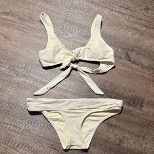 Heidi Klein Ivory Ribbed Bikini Set